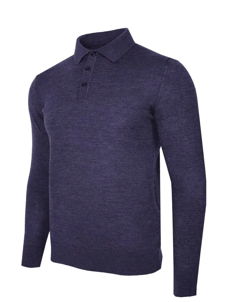 Поло з мериносової вовни з довгим рукавом FORMENTI FW-2240 - Зображення 3