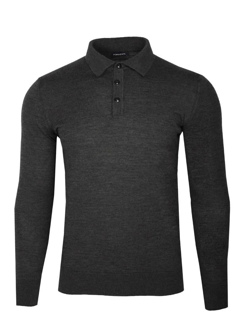 Поло з мериносової вовни з довгим рукавом FORMENTI FW-2240 - Зображення 2