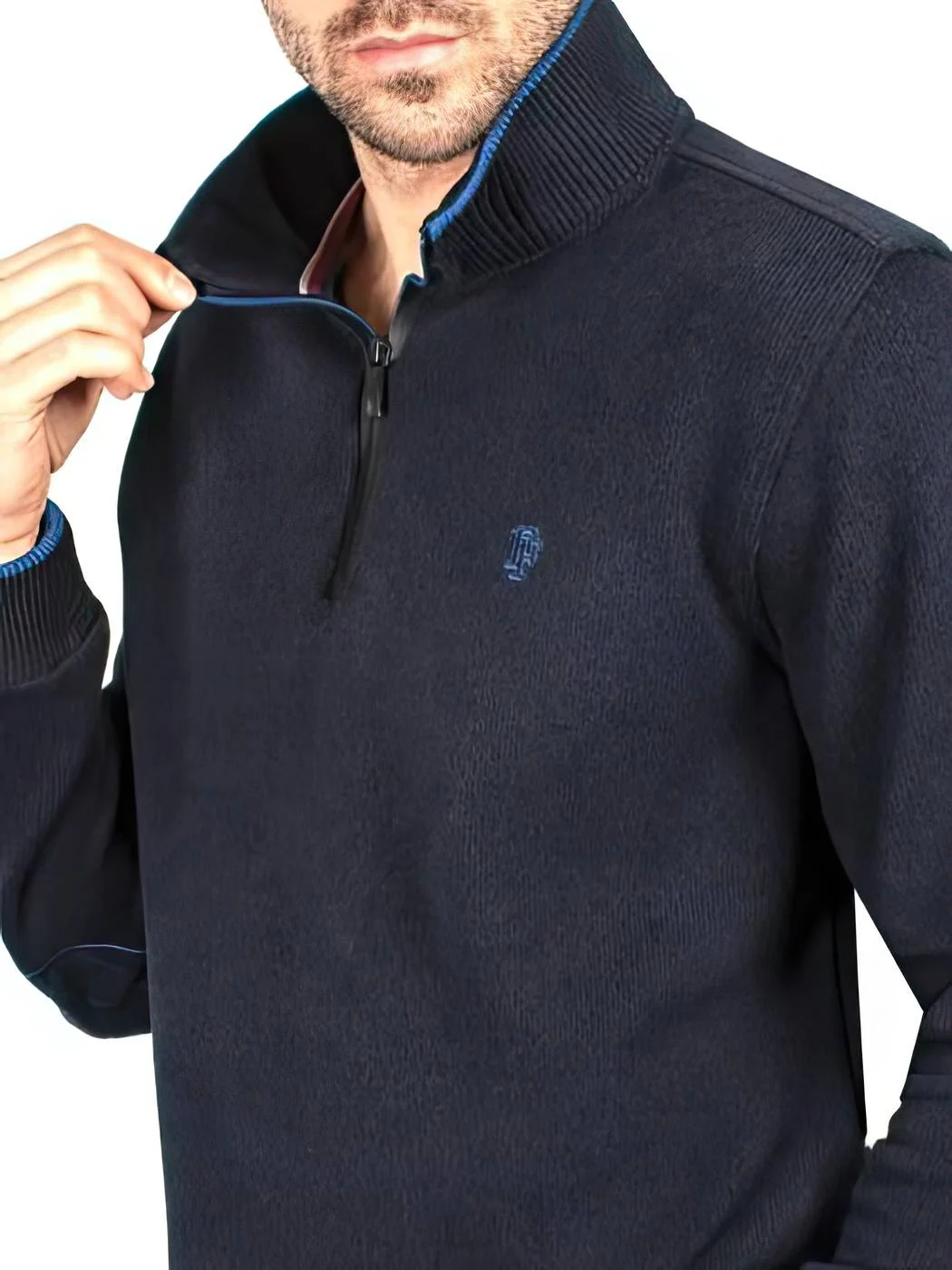 Кофта чоловіча бавовняна тепла на короткій блискавці FORMENTI FW-23206 - Зображення 2